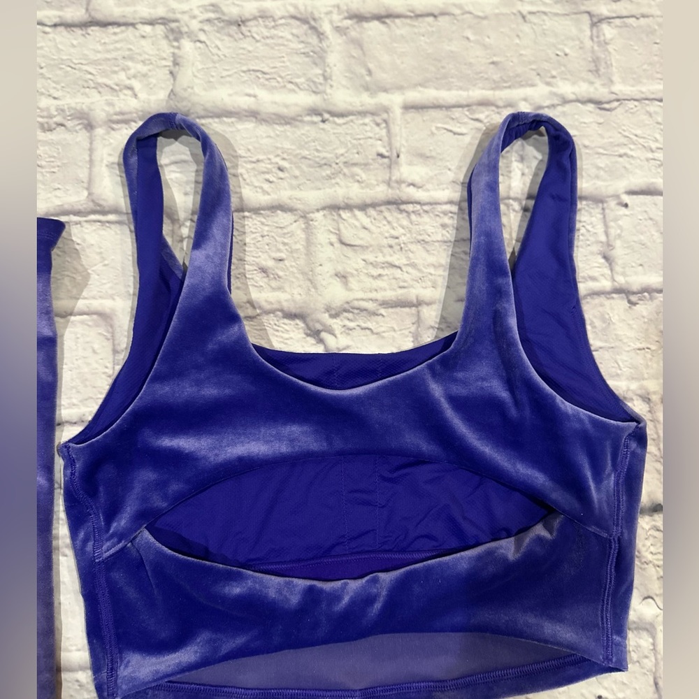 Athleta Elation Velvet Tight|S paired with Velvet Cut-Out Crop D-DD in Small - Picture 9 of 11